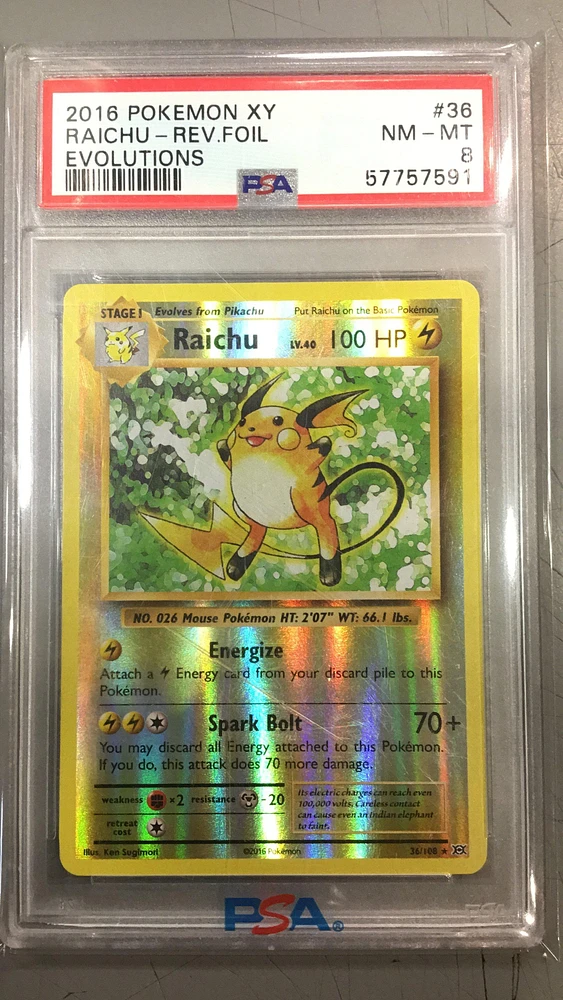 2016 Pokemon Xy Evolutions 36 Raichu PSA