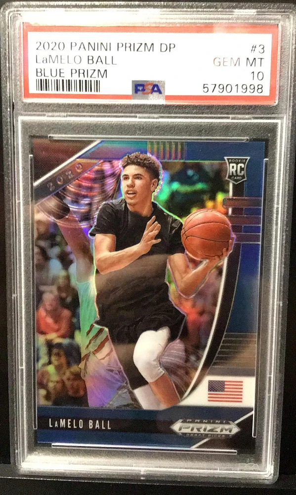 2020 Panini Prizm Draft Picks 3 Lamelo Ball Blue Prizm PSA 10