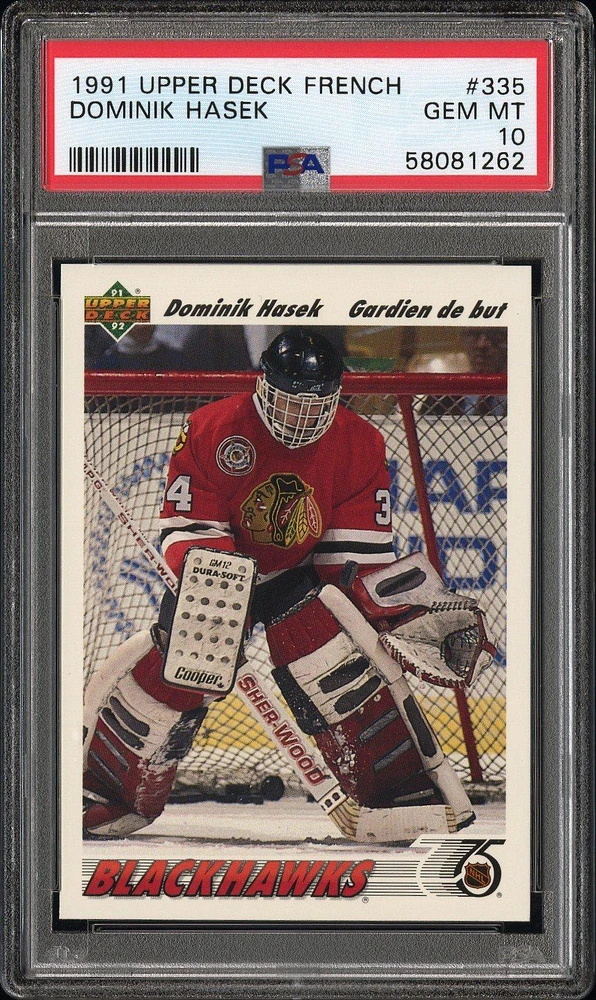 1991 Upper Deck French 335 Dominik Hasek PSA 10