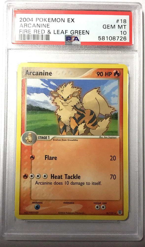 2004 Pokemon Ex Fire Red & Leaf Green 18 Arcanine PSA 10