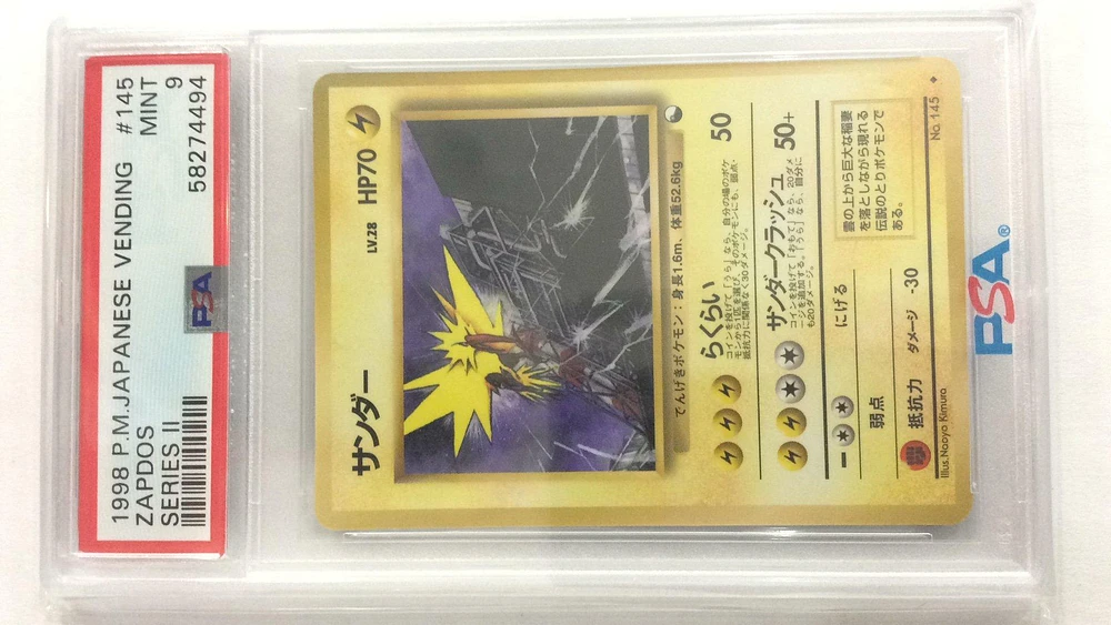1998 Pokemon Japanese Vending 145 Zapdos PSA 9