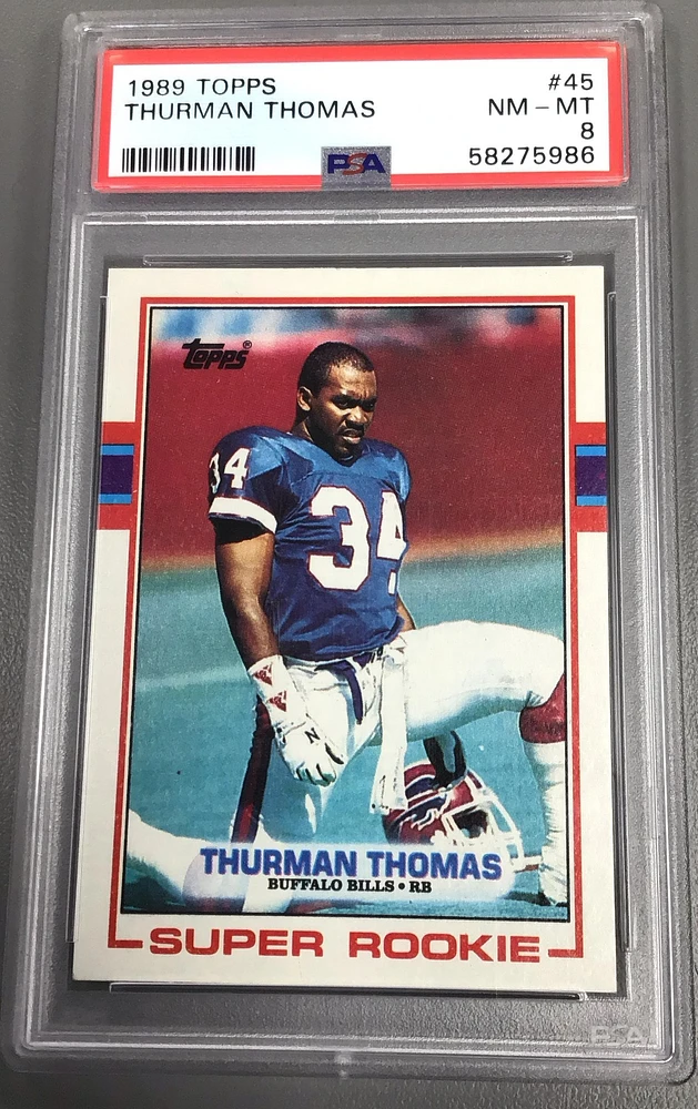 1989 Topps 45 Thurman Thomas PSA 8