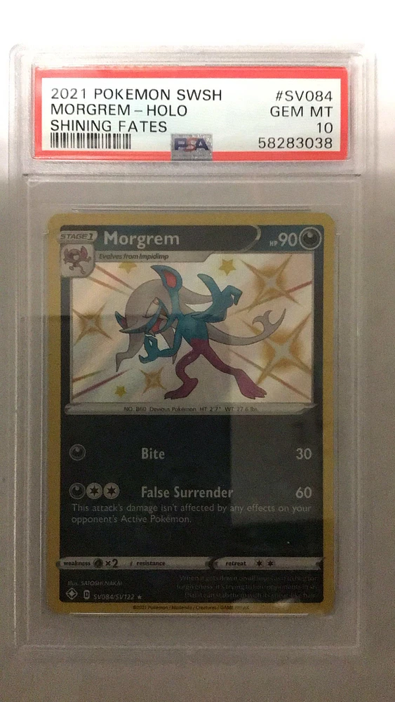 2021 Pokemon Sword & Shield Shining Fates Sv084 Morgrem-holo PSA 10