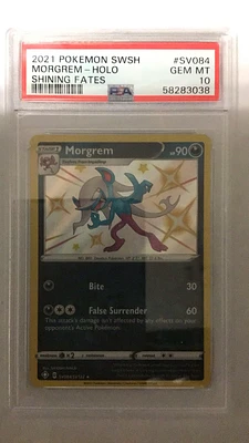 2021 Pokemon Sword & Shield Shining Fates Sv084 Morgrem-holo PSA 10