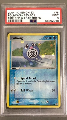 2004 Pokemon Ex Fire Red & Leaf Green 75 Poliwag-reverse Foil PSA 9