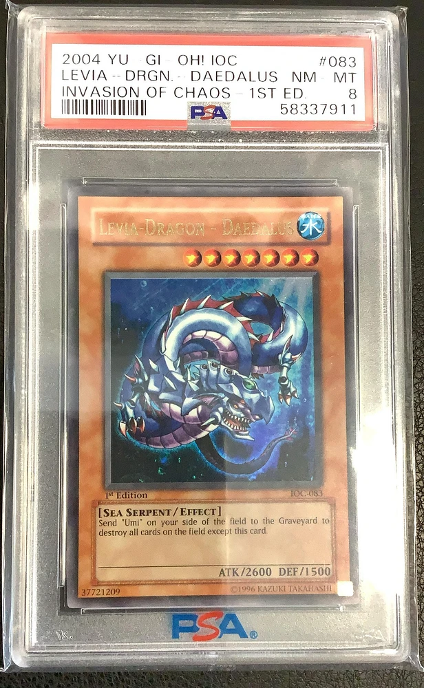 2004 Yu-gi-oh! Ioc-invasion Of Chaos 083 Levia-dragon-daedalus 1st Edition PSA 8