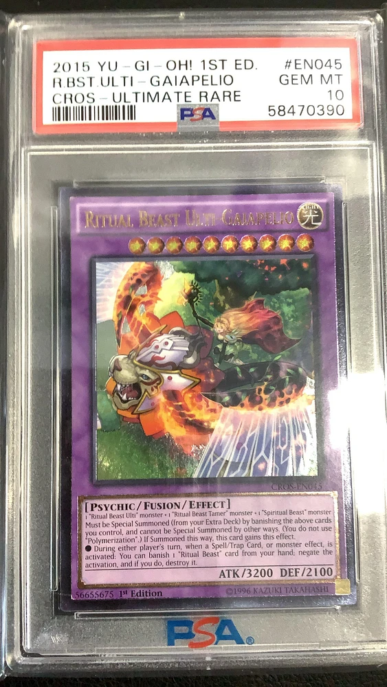 2015 Yu-gi-oh! Cros-crossed Souls En045 Ritual Beast Ulti-gaiapelio 1st Edition-ultimate Rare PSA 10