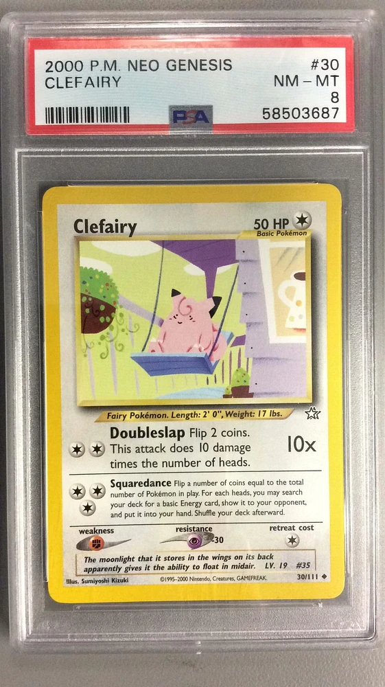 2000 Pokemon Neo Genesis 30 Clefairy PSA 8
