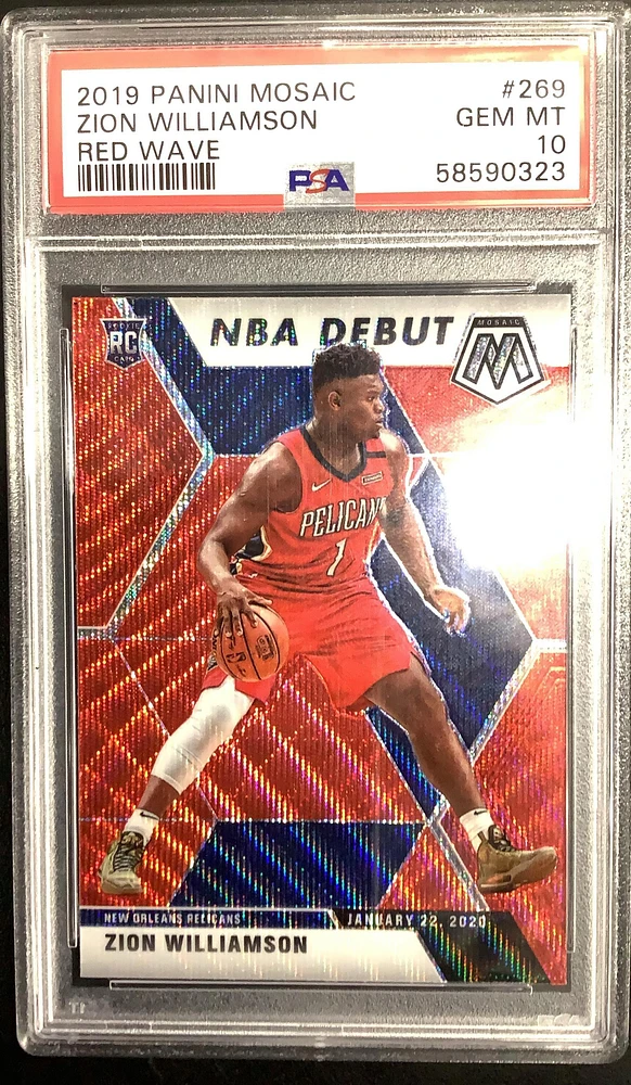 2019 Panini Mosaic 269 Zion Williamson Red Wave PSA 10