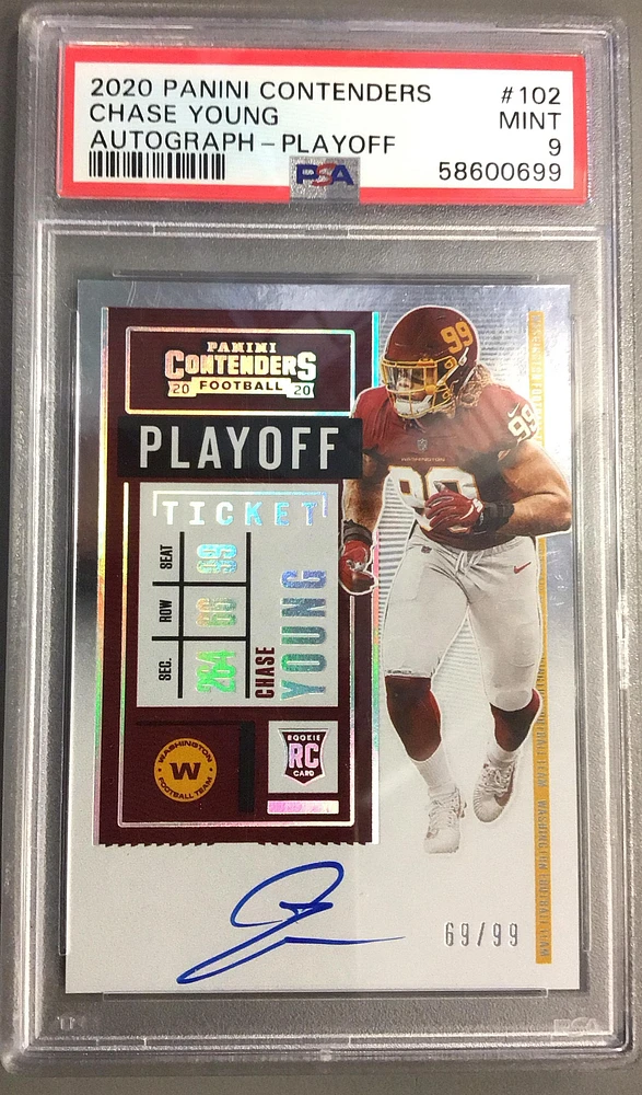 2020 Panini Contenders 102 Chase Young Autograph-playoff PSA 9