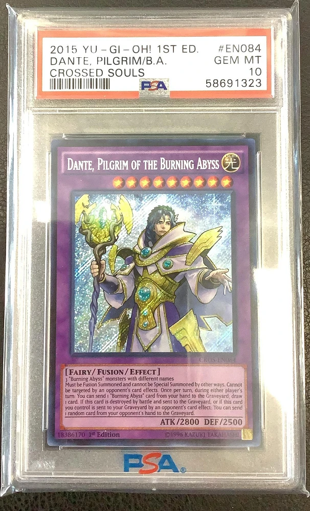 2015 Yu-gi-oh! Cros-crossed Souls En084 Dante, Pilgrim Of The Burning Abyss 1st Edition PSA 10