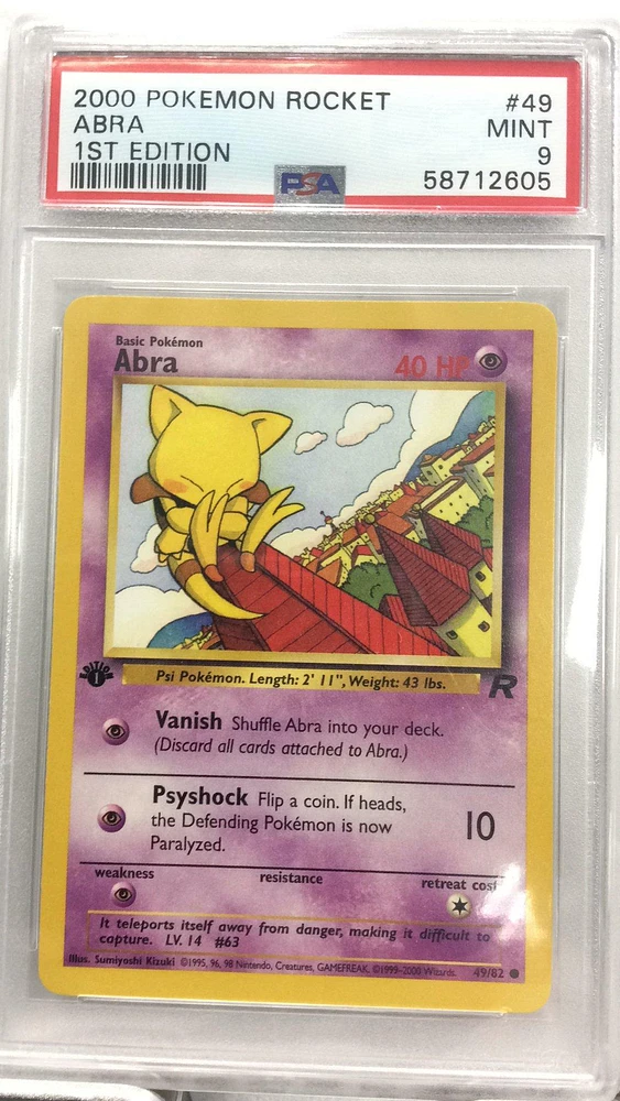 2000 Pokemon Rocket 49 Abra PSA 9
