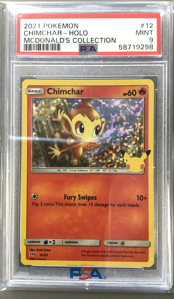 2021 Pokemon Mcdonald's Collection 12 Chimchar-holo PSA