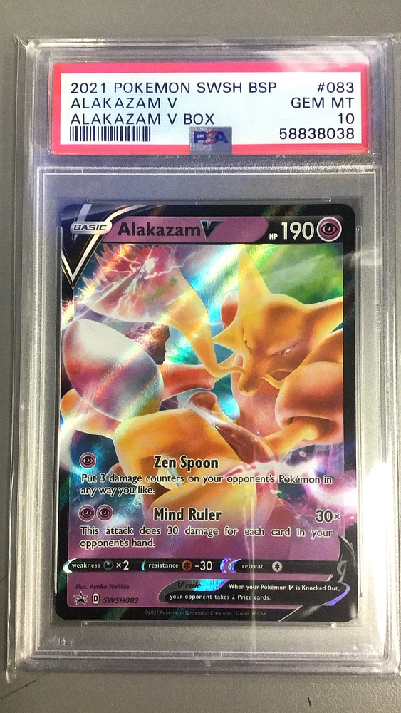 2021 Pokemon Swsh Black Star Promo 083 Alakazam V Alakazam V Box PSA