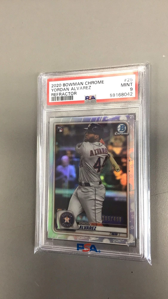 2020 Bowman Chrome 25 Yordan Alvarez Refractor PSA 9