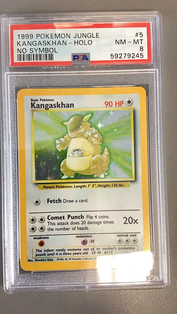 1999 Pokemon Jungle 5 Kangaskhan-holo No Symbol PSA 8