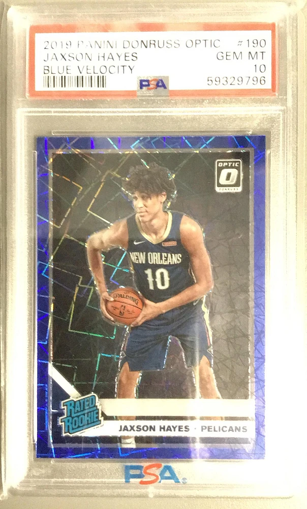 2019 Panini Donruss Optic 190 Jaxson Hayes Blue Velocity PSA 10