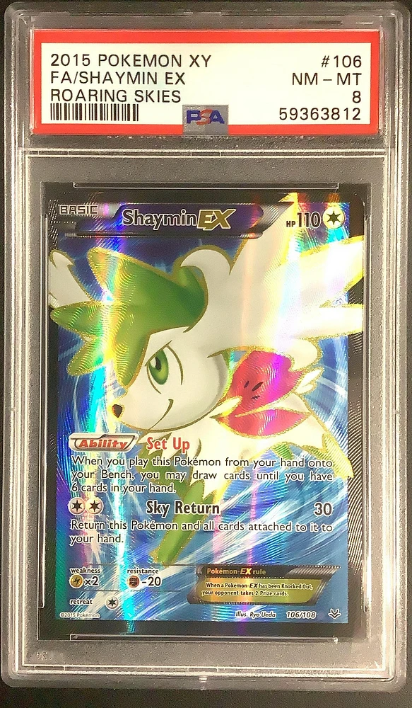 2015 Pokemon Xy Roaring Skies 106 Full Art/shaymin Ex PSA 8
