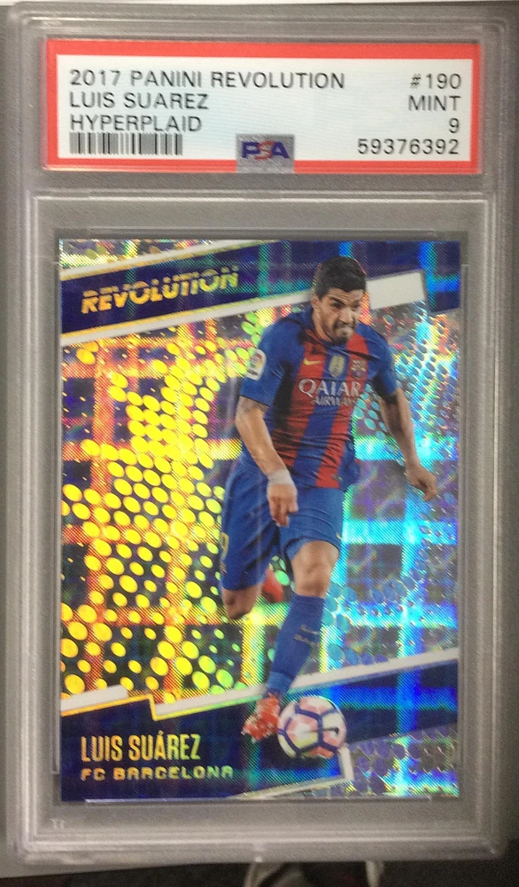 2017 Panini Revolution 190 Luis Suarez Hyperplaid PSA 9