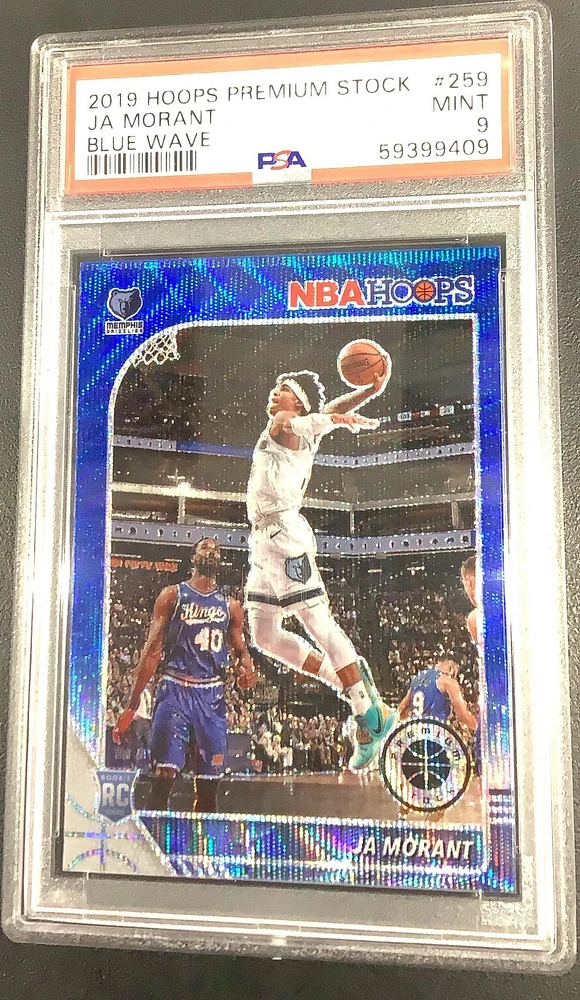 2019 Panini Hoops Premium Stock 259 Ja Morant Blue Wave PSA 9
