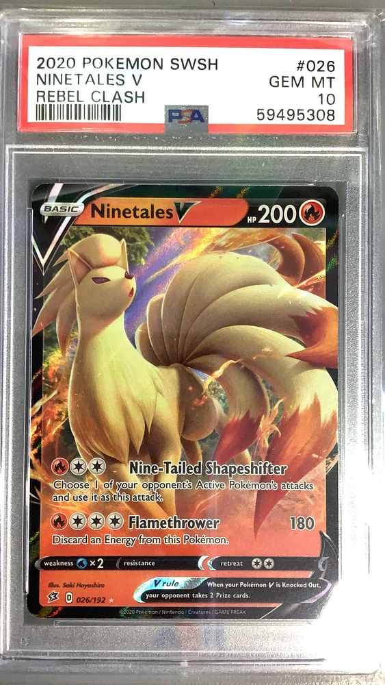 2020 Pokemon Sword & Shield Rebel Clash 026 Ninetales V PSA 10