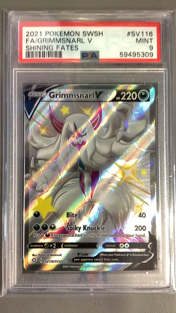 2021 Pokemon Sword & Shield Shining Fates Sv116 Full Art/grimmsnarl V PSA