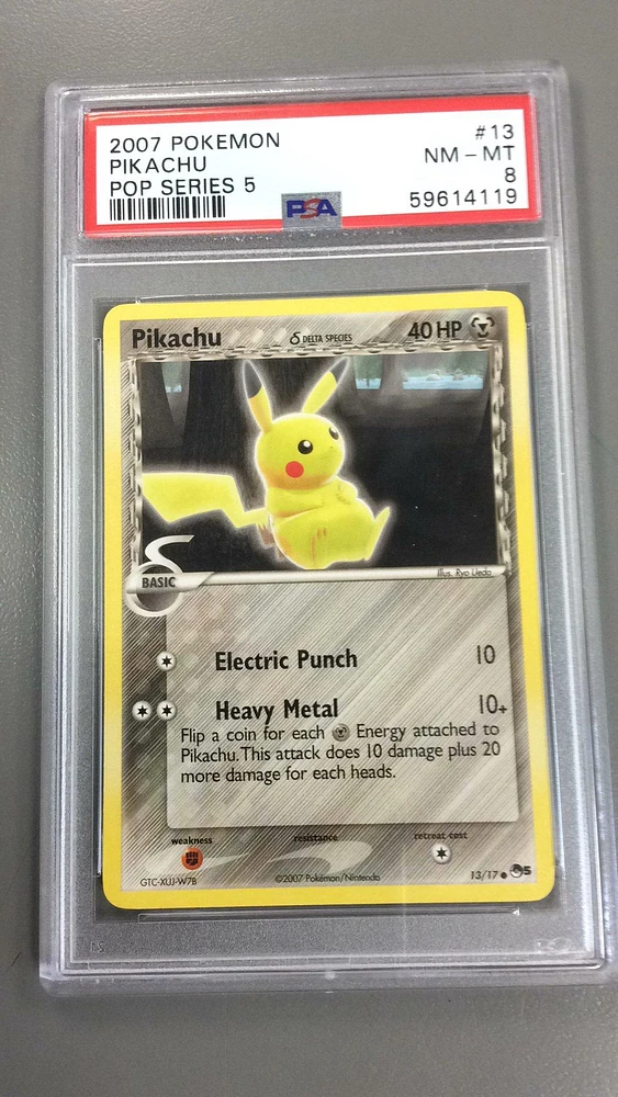 2007 Pokemon Pop Series 5 13 Pikachu PSA 8