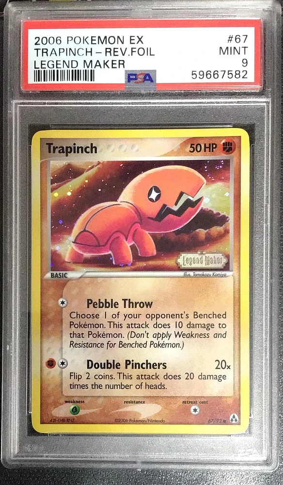 2006 Pokemon Ex Legend Maker 67 Trapinch-reverse Foil PSA 9