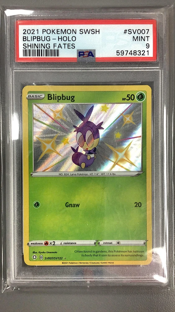 2021 Pokemon Sword & Shield Shining Fates Sv007 Blipbug-holo PSA 9