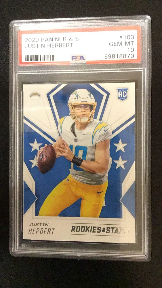 2020 Panini Rookies & Stars 103 Justin Herbert PSA 10