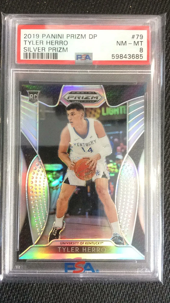 2019 Panini Prizm Draft Picks 79 Tyler Herro Silver Prizm PSA 8