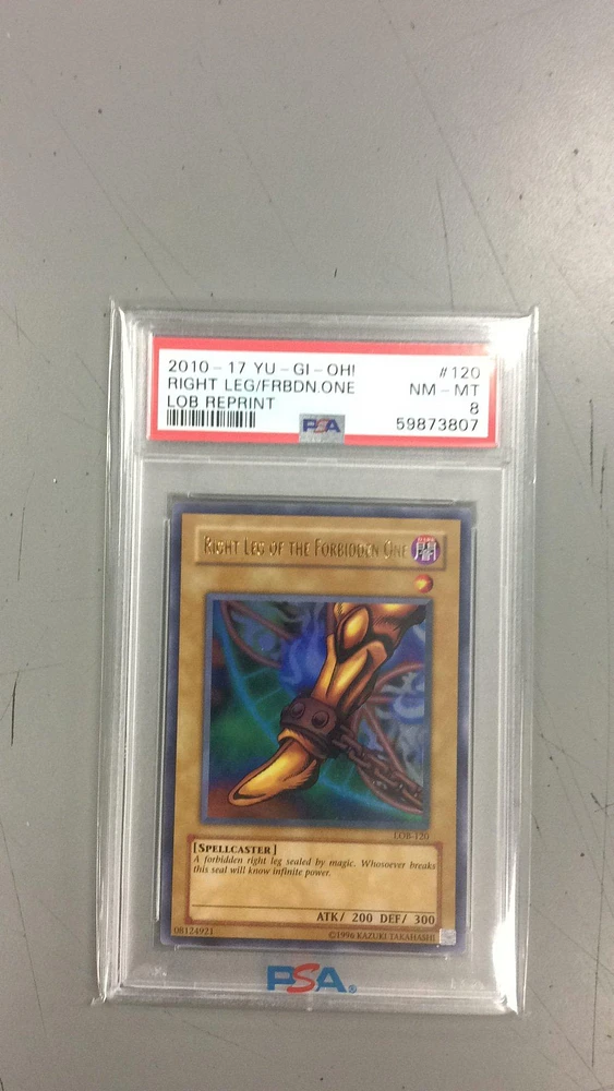2010-2017 Yu-gi-oh! Legend Of Blue Eyes White Dragon Reprint 120 Right Leg Of The Forbidden One PSA 8