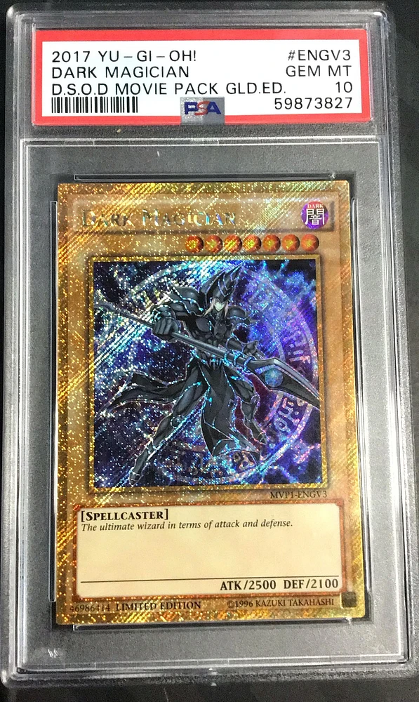 2017 Yu-gi-oh! The Dark Side Of Dimensions Movie Pack Gold Edition Engv3 Dark Magician PSA 10