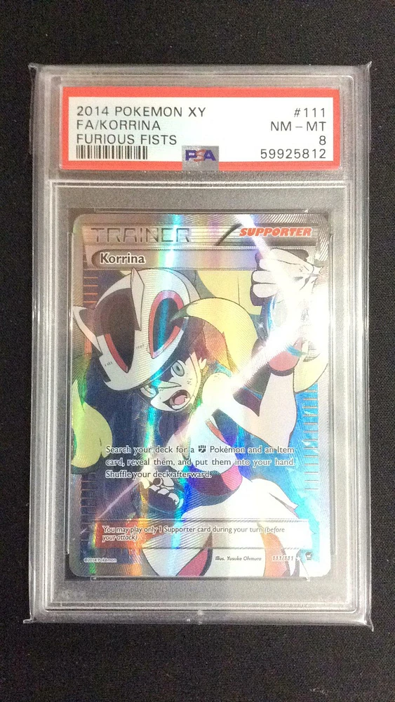 2014 Pokemon Xy Furious Fists 111 Full Art/korrina PSA 8