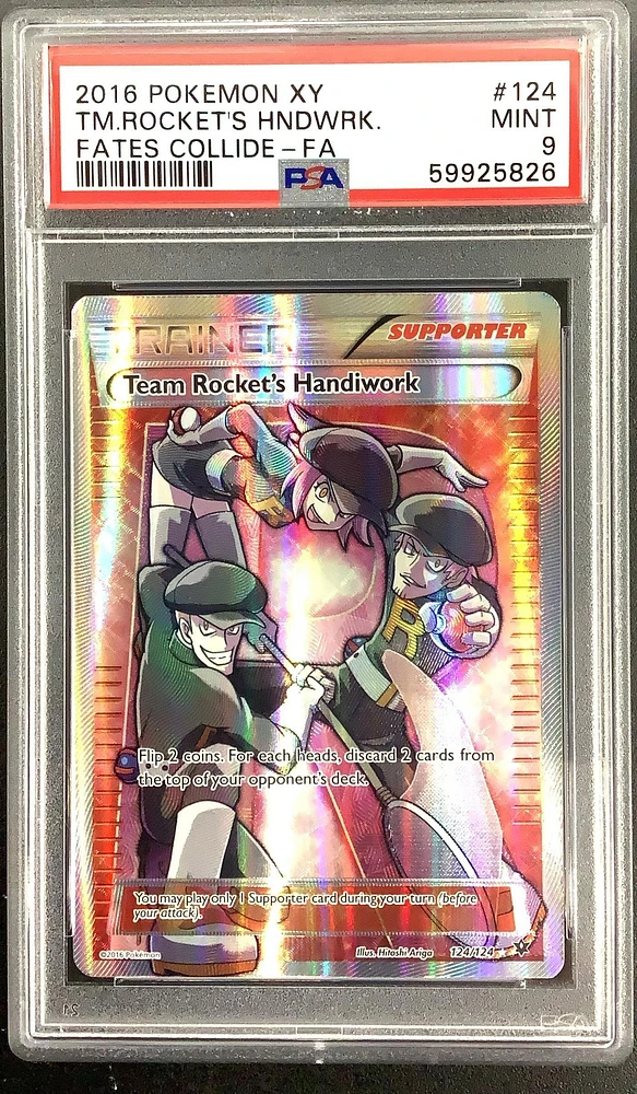2016 Pokemon Xy Fates Collide 124 Full Art/team Rocket's Handiwork PSA