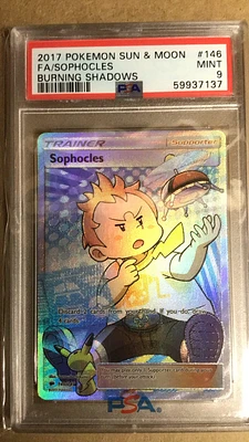 2017 Pokemon Sun & Moon Burning Shadows 146 Full Art/sophocles PSA 9