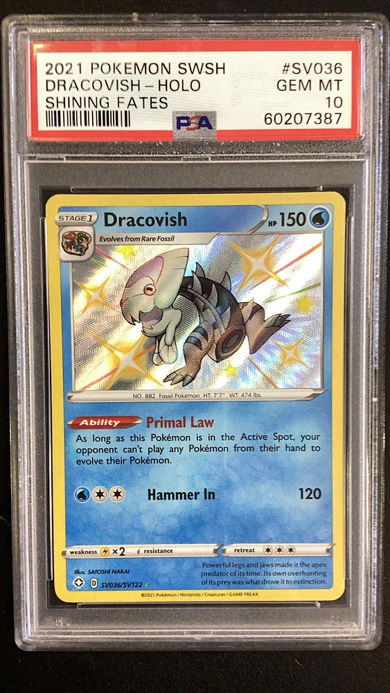 2021 Pokemon Sword & Shield Shining Fates Sv036 Dracovish-holo PSA 10