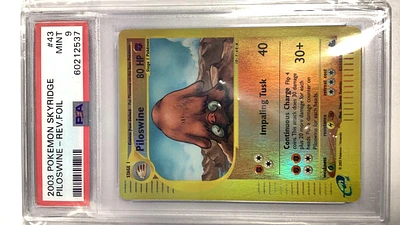 2003 Pokemon Skyridge 43 Piloswine-reverse Foil PSA 9