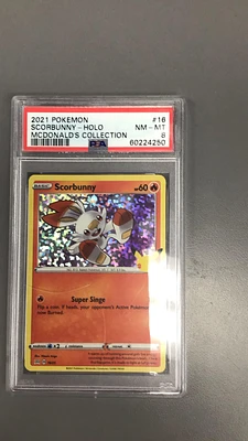 2021 Pokemon Mcdonald's Collection 16 Scorbunny-holo PSA 8