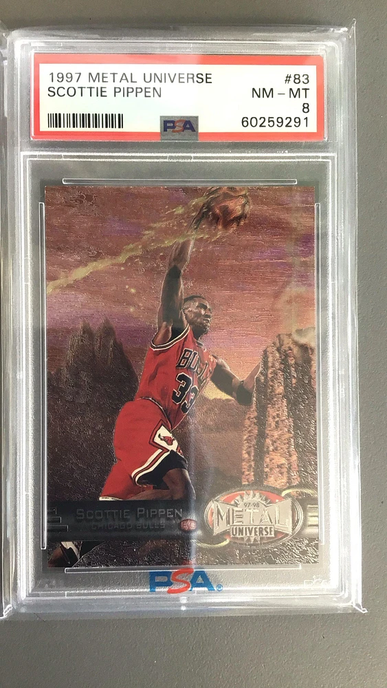 1997 Metal Universe 83 Scottie Pippen PSA 8