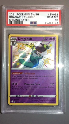2021 Pokemon Sword & Shield Shining Fates Sv062 Dragapult-holo PSA 10