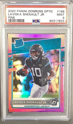 2020 Panini Donruss Optic 168 Laviska Shenault Jr. Pink PSA 9