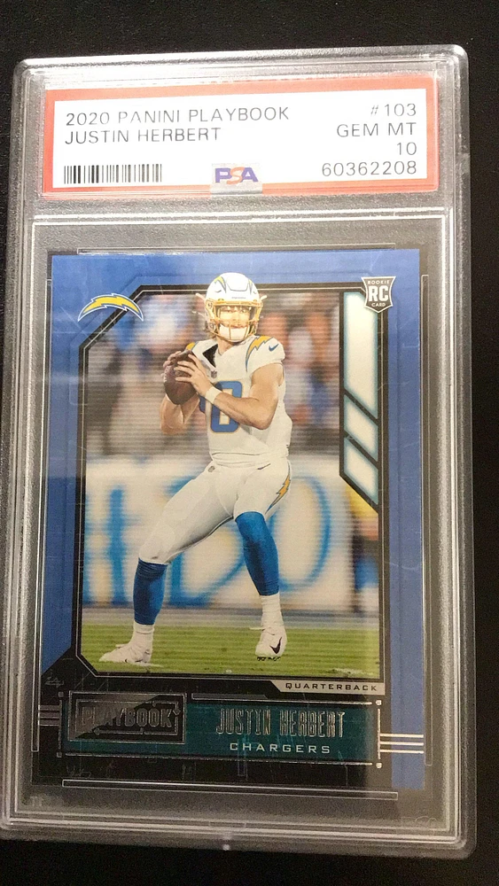 2020 Panini Playbook 103 Justin Herbert PSA 10