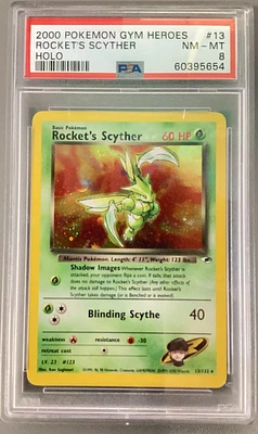 2000 Pokemon Gym Heroes 13 Rocket's Scyther Holo PSA