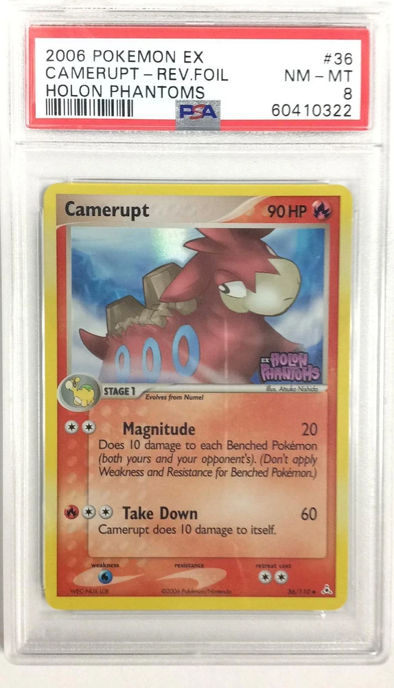 2006 Pokemon Ex Holon Phantoms 36 Camerupt-reverse Foil PSA 8