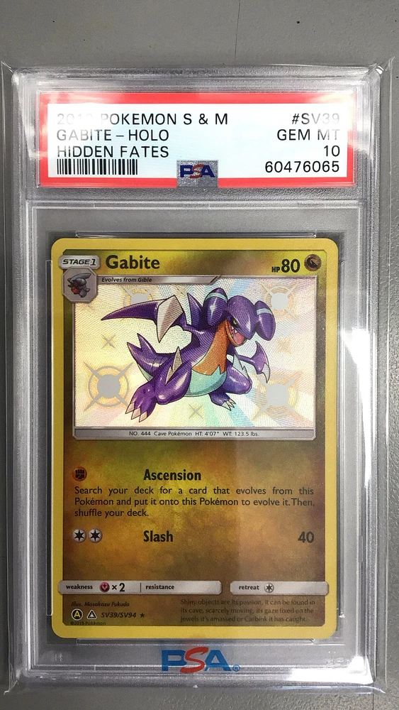 2019 Pokemon Sun & Moon Hidden Fates Sv39 Gabite PSA 10