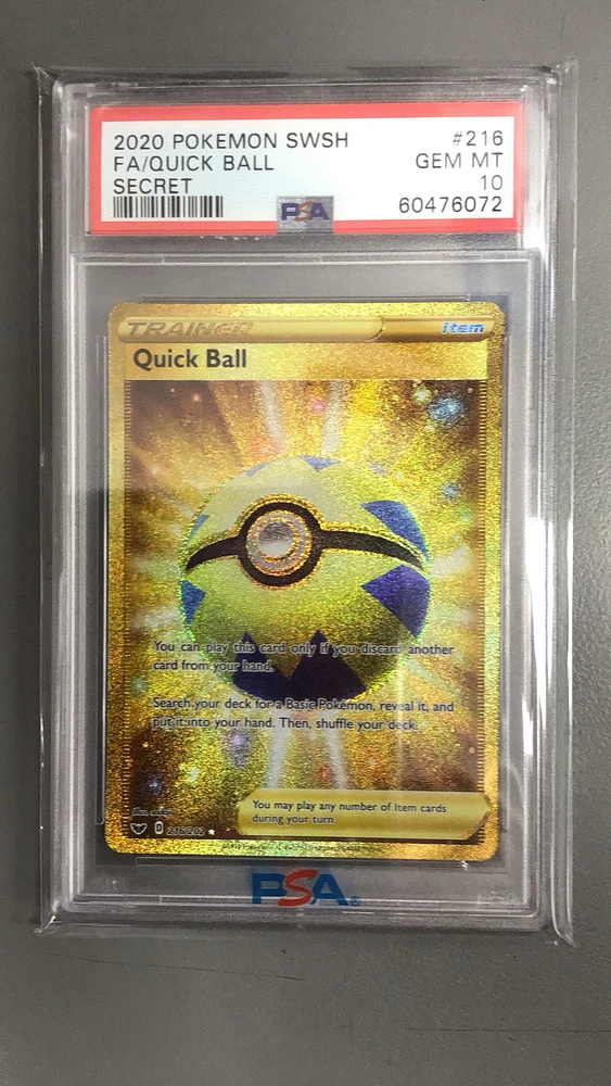 2020 Pokemon Sword & Shield 216 Fa/quick Ball PSA 10