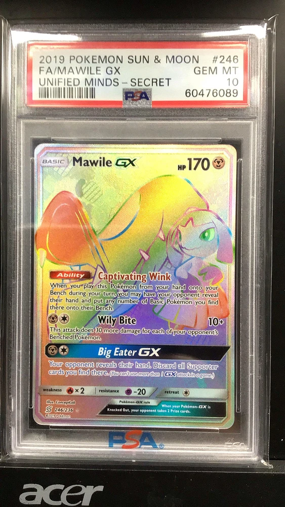 2019 Pokemon Sun & Moon Unified Minds 246 Full Art/mawile Gx Secret PSA 10