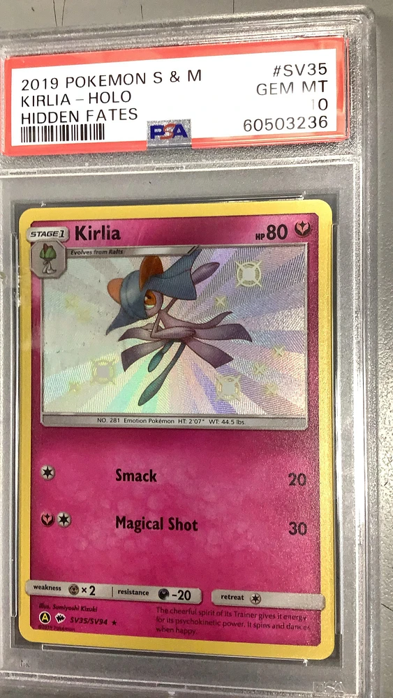 2019 Pokemon Sun & Moon Hidden Fates Sv35 Kirlia PSA 10