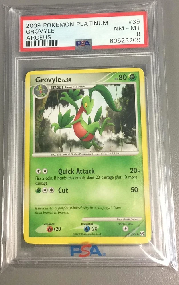 2009 Pokemon Platinum Arceus 39 Grovyle PSA 8
